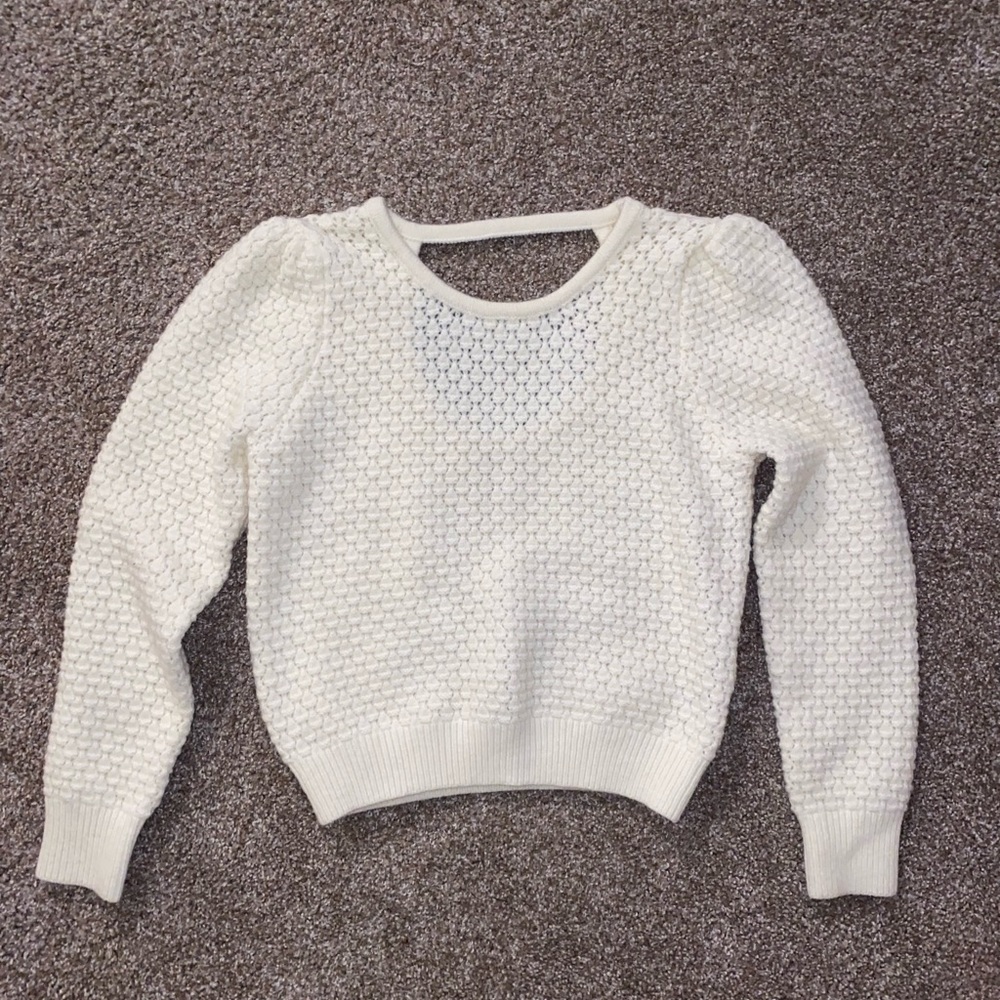 Knit cream color sweater size small, scoop back